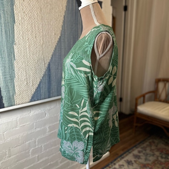 Hawaii Makai Beach Vintage Hawaii Lightweight Green Leaf Tank Top - Picture 6 of 8